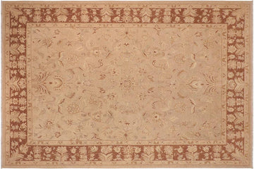 handmade Traditional Kafkaz Chobi Ziegler Tan Brown Hand Knotted RECTANGLE 100% WOOL area rug 10 x 14